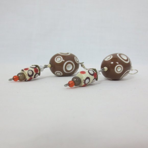 New Groovy 60s Look Hand Crafted Dangle Earrings - Picture 2 of 6